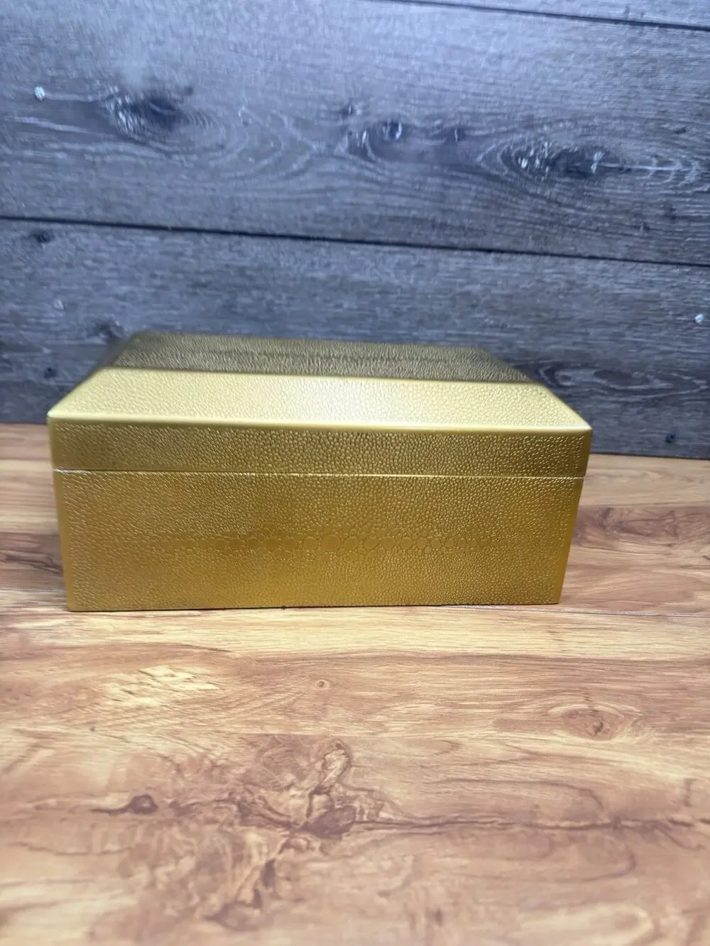 Restoration Hardware RH Etched Brass Faux Shagreen Decorative Box 11x6x5”